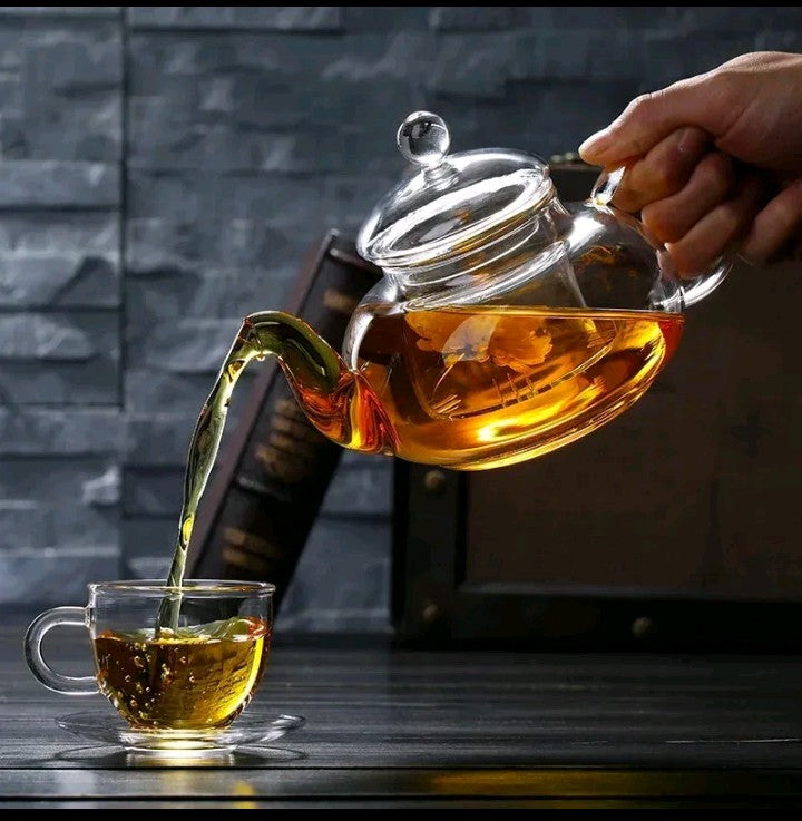 Heat resistant glass tea pot